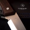 TRAPPER carbon steel bushcraft knife Wengé handle and scandi grind