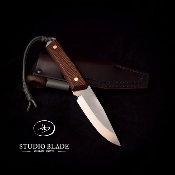 Studio Blade carbon steel bushcraft knife with a scandi grind