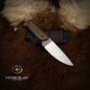 "OVERLANDER" knife in M390 steel with OD green canvas Micarta scales