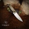 "OVERLANDER" knife in M390 steel with OD black/green/toxic green canvas Micarta scales